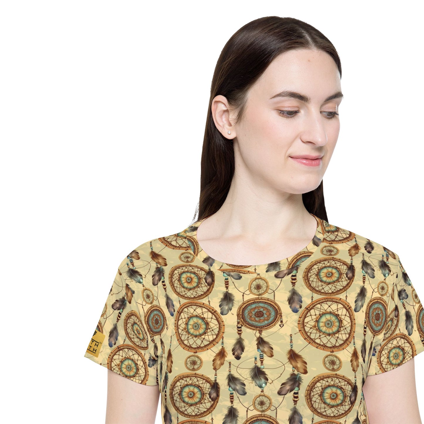 Dreamcatcher Pattern Women's Jersey Tee | With PMF Truth + Faith logo on Right Sleeve