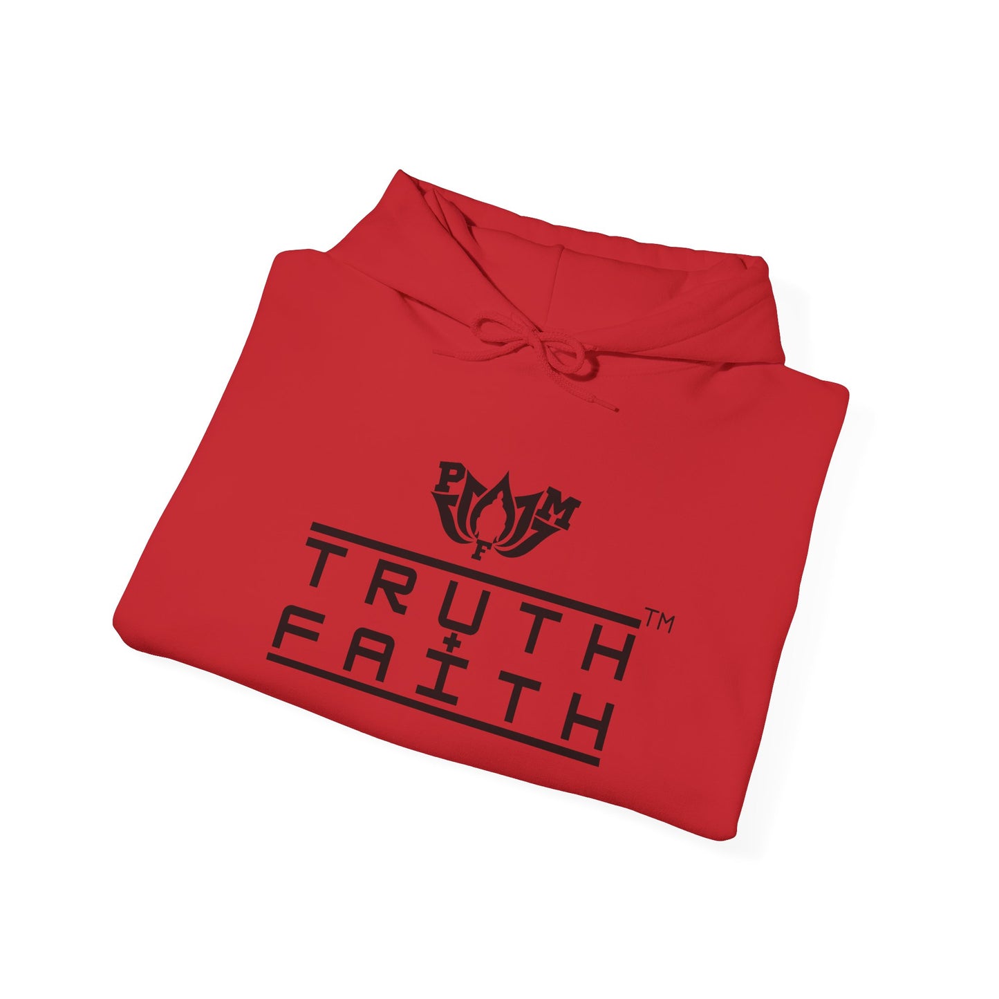 PMF Truth + Faith Hoodie — Minimalist Script Graphic Hooded Sweatshirt