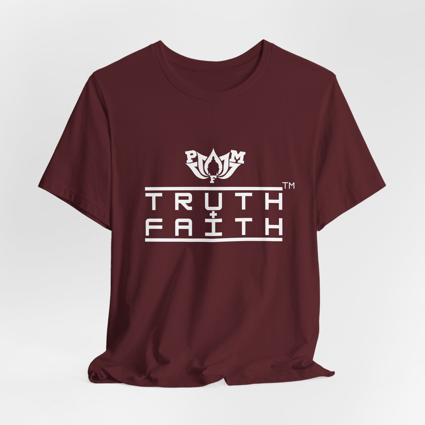 PMF Truth + Faith Graphic Tee — Minimalist Spiritual Logo T-Shirt- Dark Colors