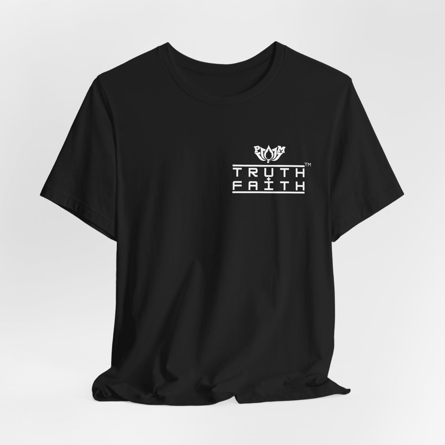 PMF Truth + Faith Graphic Tee — Minimalist PMF Logo T-Shirt- Dark Colors