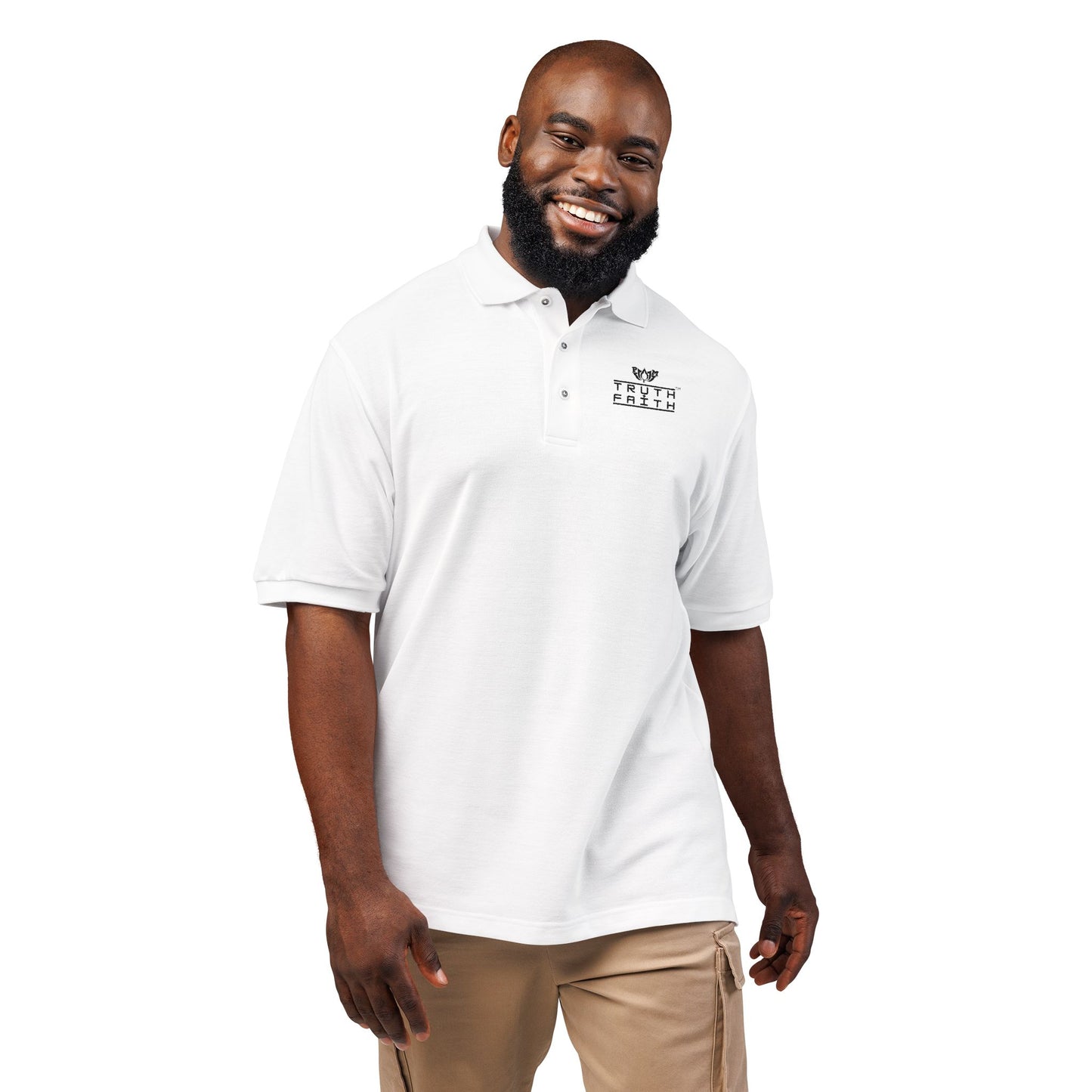 Embroidered PeaceMonkFinds "Truth & Faith" Polo Shirt