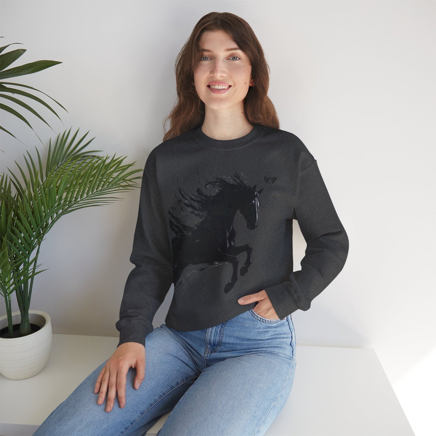 Ink Splash Horse Crewneck Sweatshirt - PMF Truth Faith