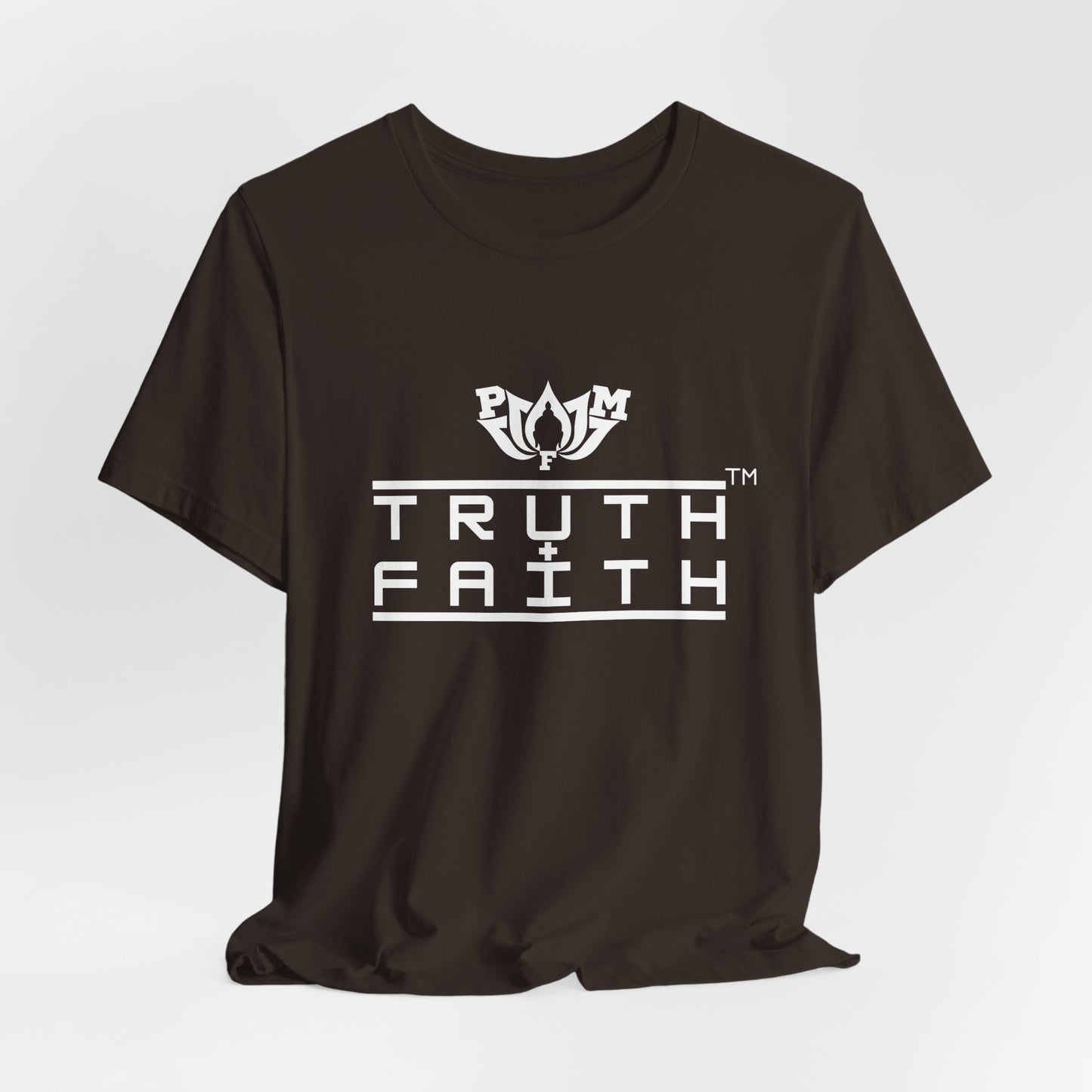 PMF Truth + Faith Graphic Tee — Minimalist Spiritual Logo T-Shirt- Dark Colors