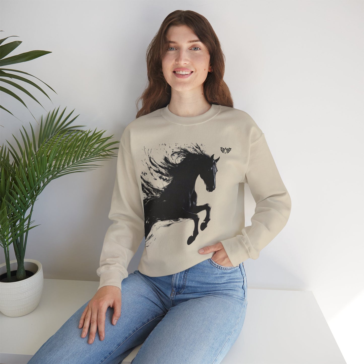 Ink Splash Horse Crewneck Sweatshirt - PMF Truth Faith