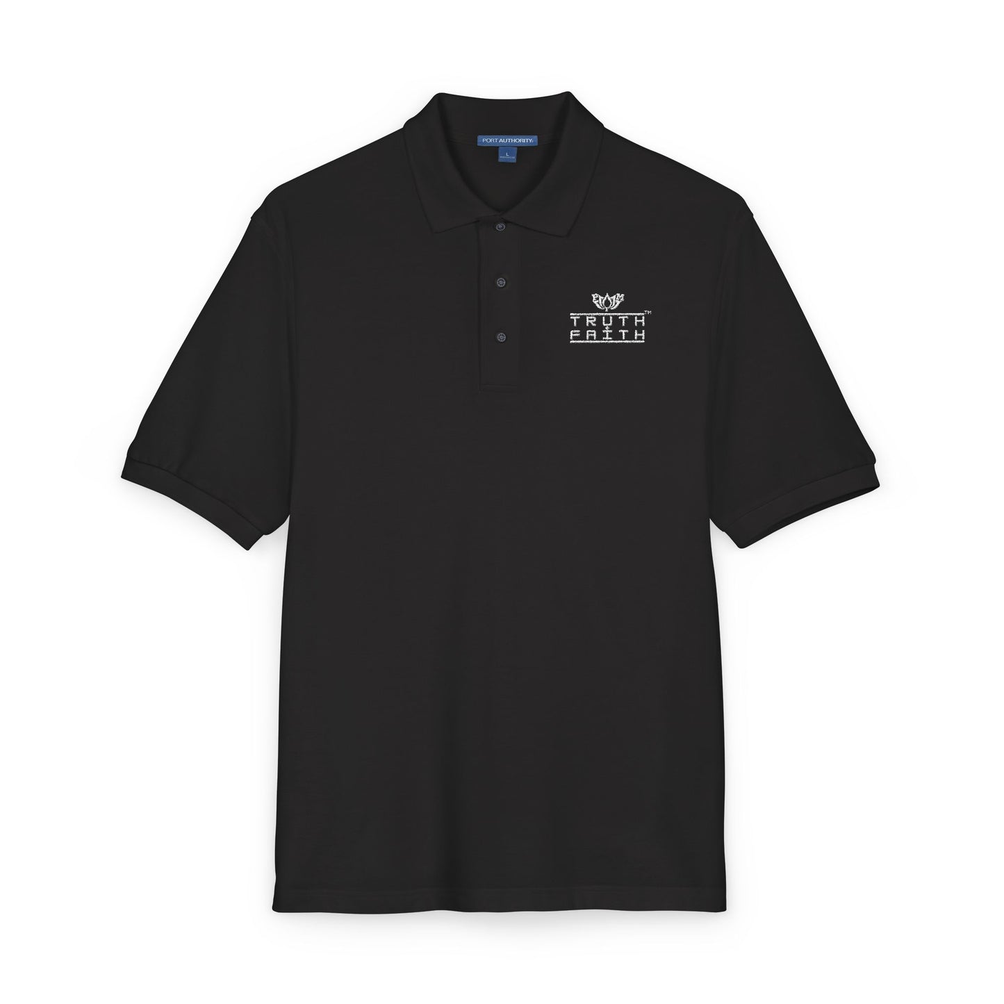 Embroidered PeaceMonkFinds "Truth & Faith" Polo Shirt- Dark Colors
