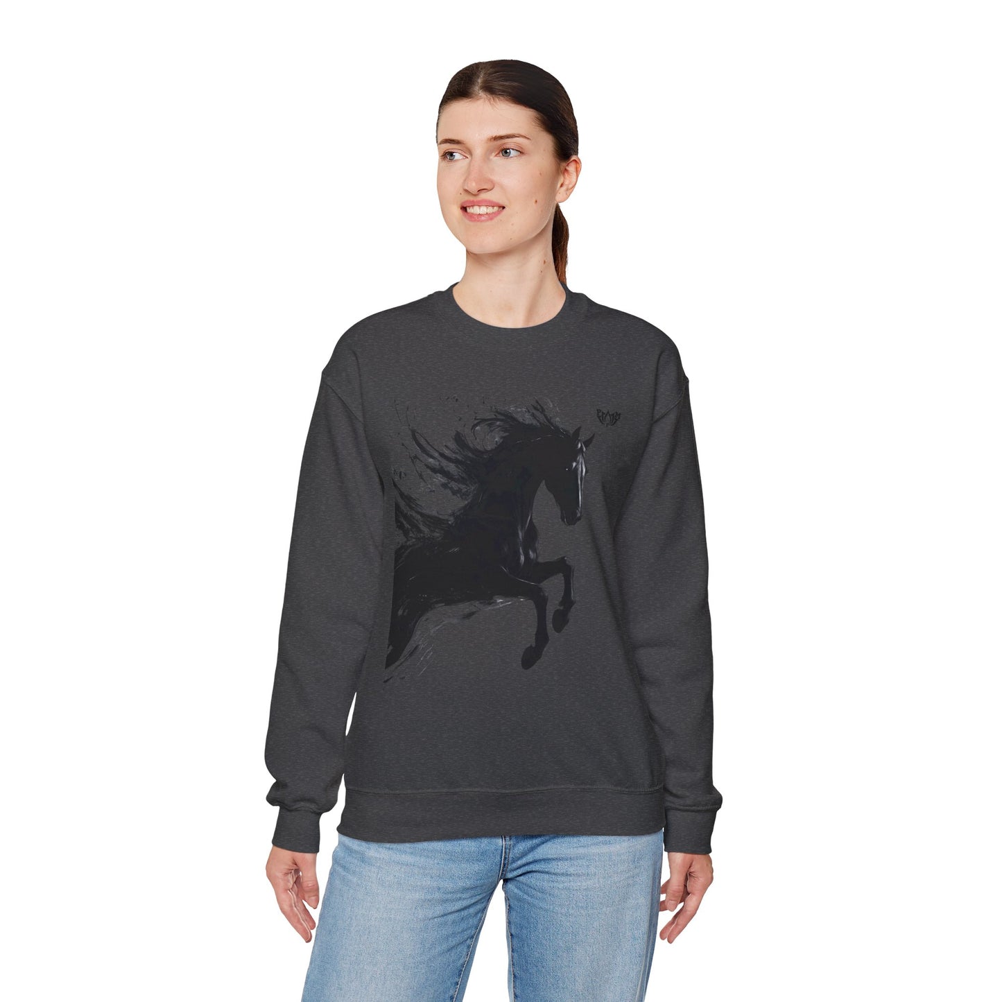 Ink Splash Horse Crewneck Sweatshirt - PMF Truth Faith