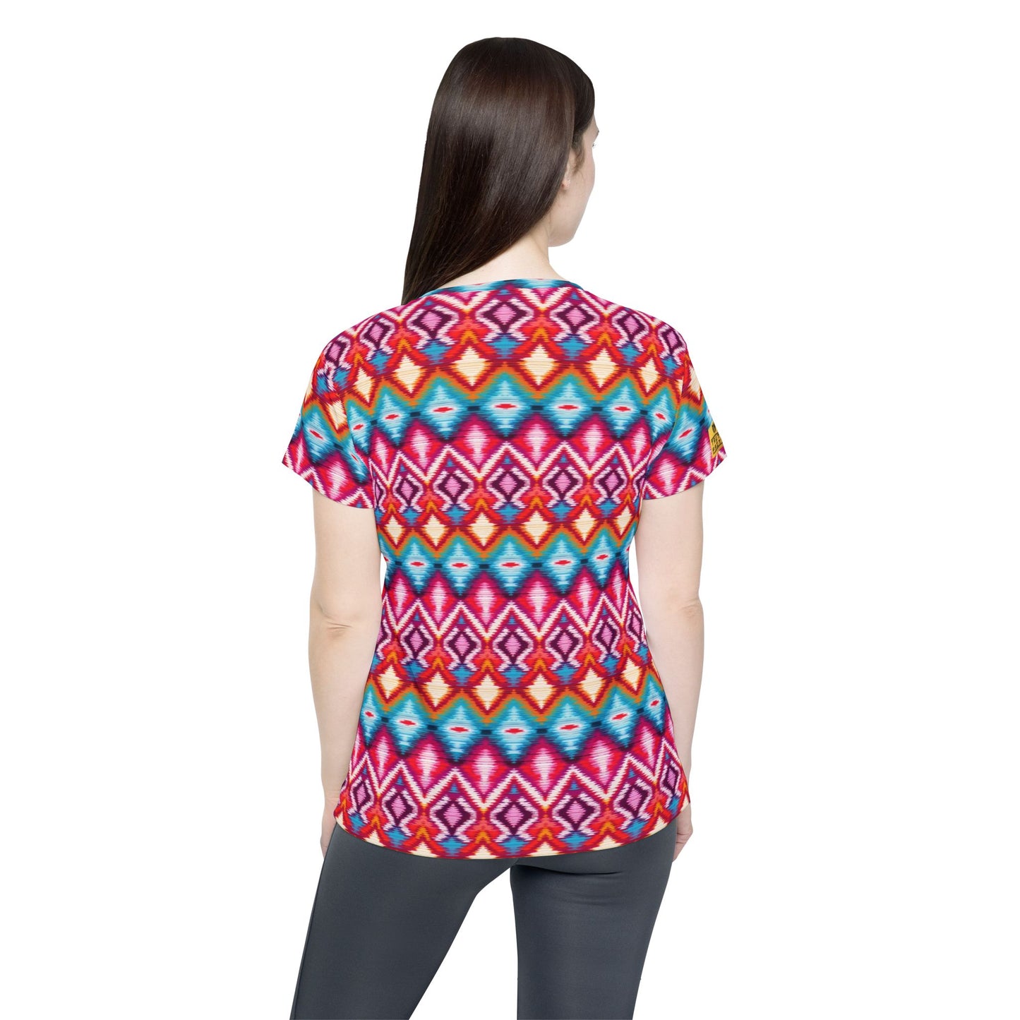 Women's Sports Jersey — Colorful Aztec Geometric All-Over Print | With PMF Truth + Faith logo on Right Sleeve