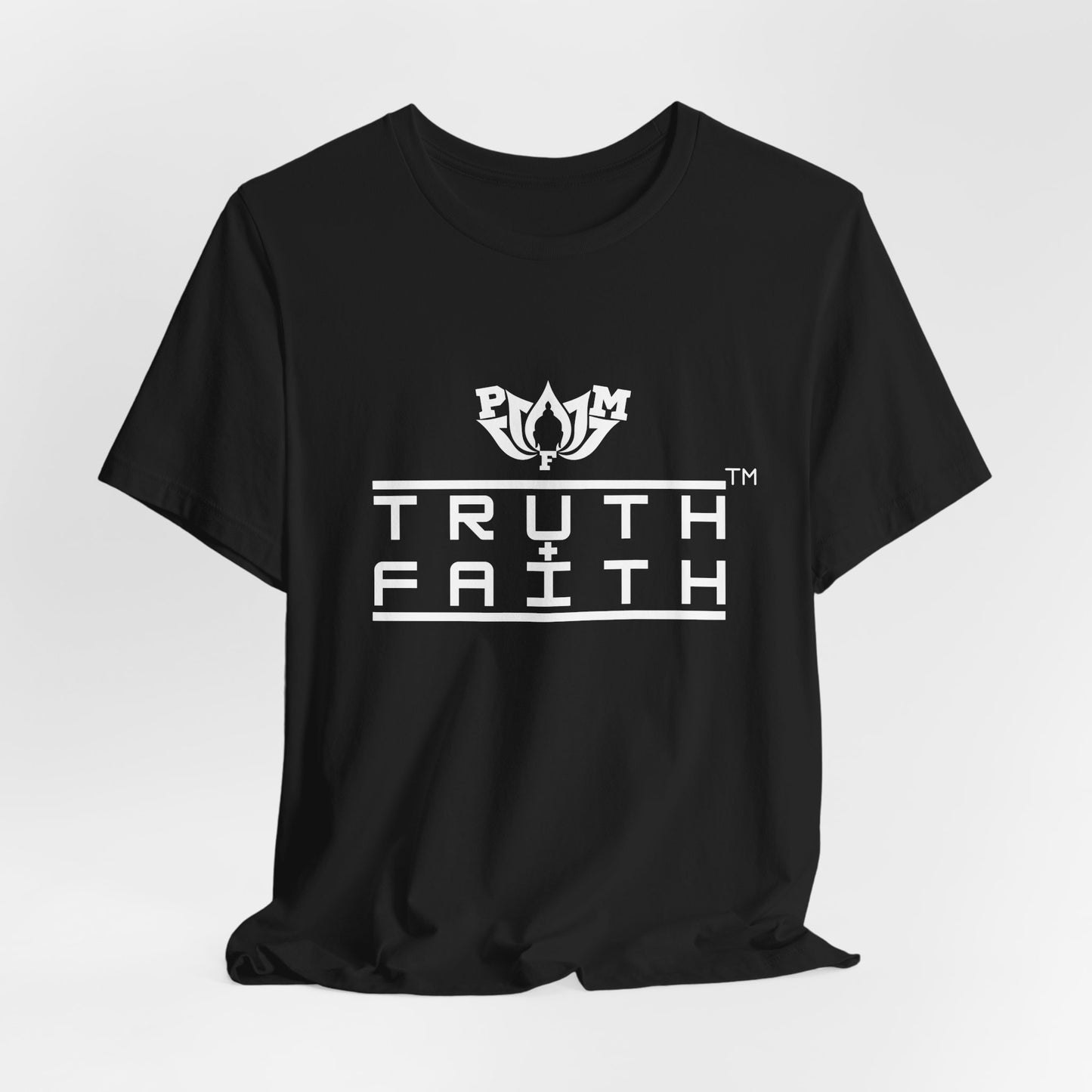 PMF Truth + Faith Graphic Tee — Minimalist Spiritual Logo T-Shirt- Dark Colors