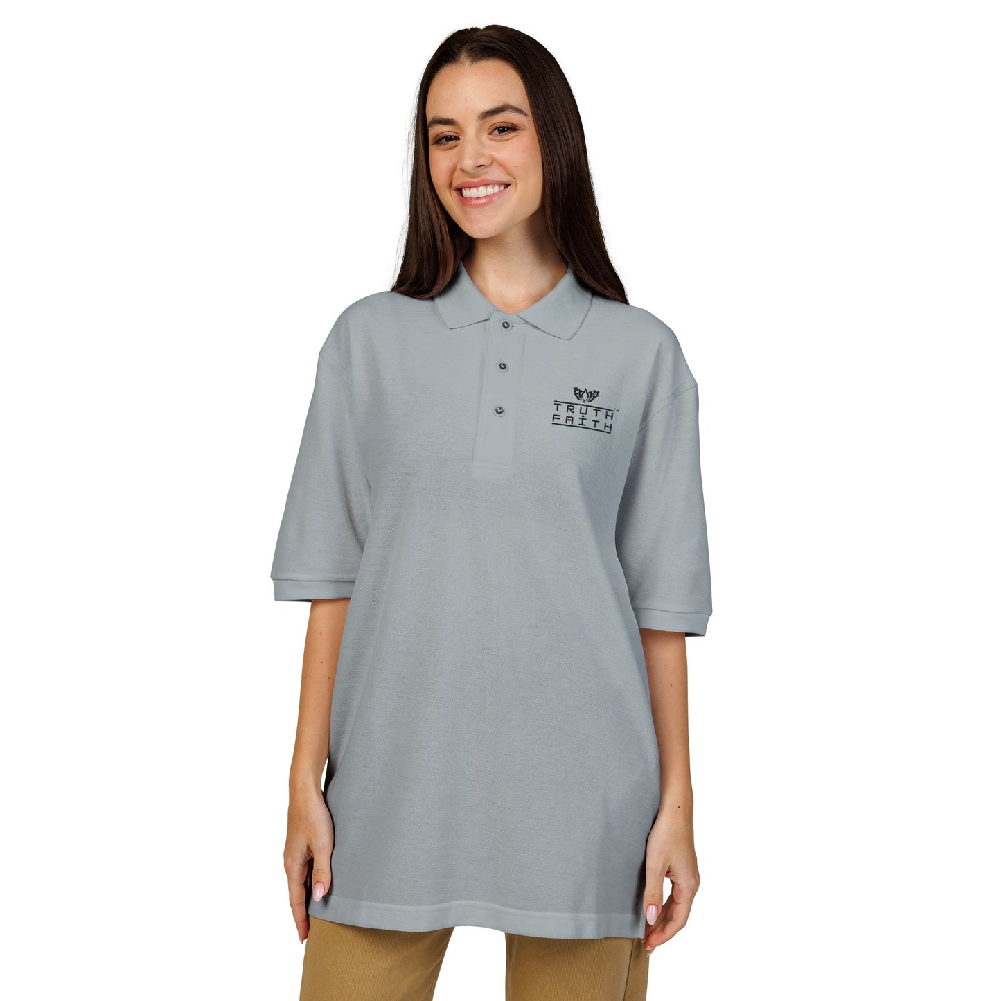 Embroidered PeaceMonkFinds "Truth & Faith" Polo Shirt