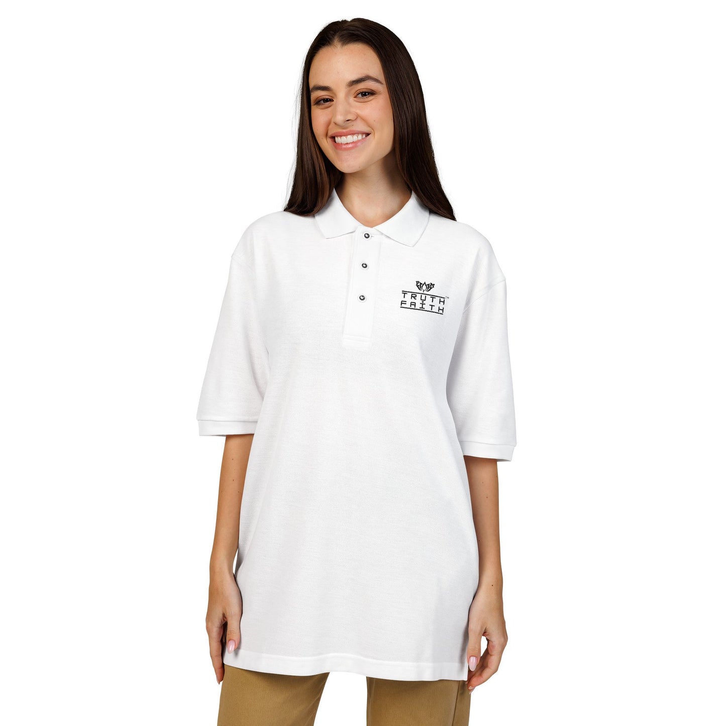 Embroidered PeaceMonkFinds "Truth & Faith" Polo Shirt