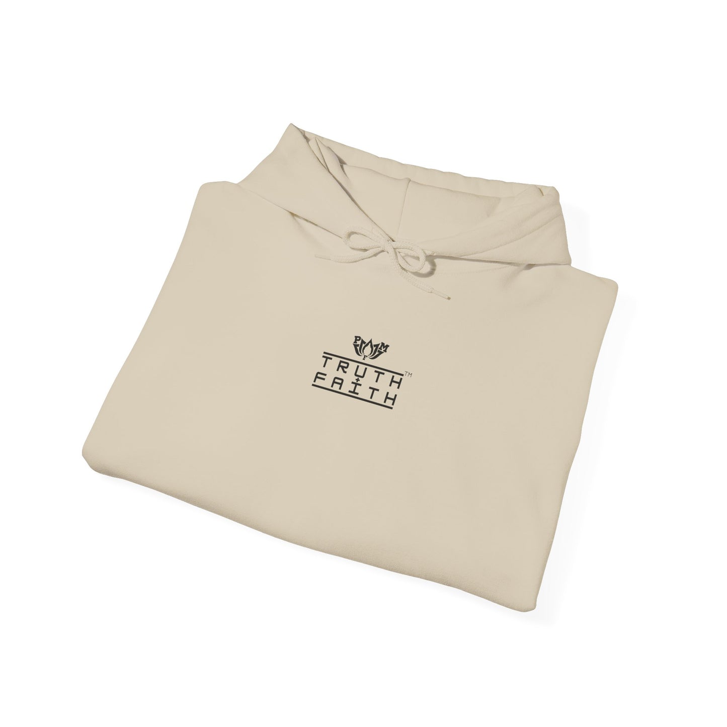 PMF Truth + Faith Hoodie — Minimalist Script Graphic Hooded Sweatshirt