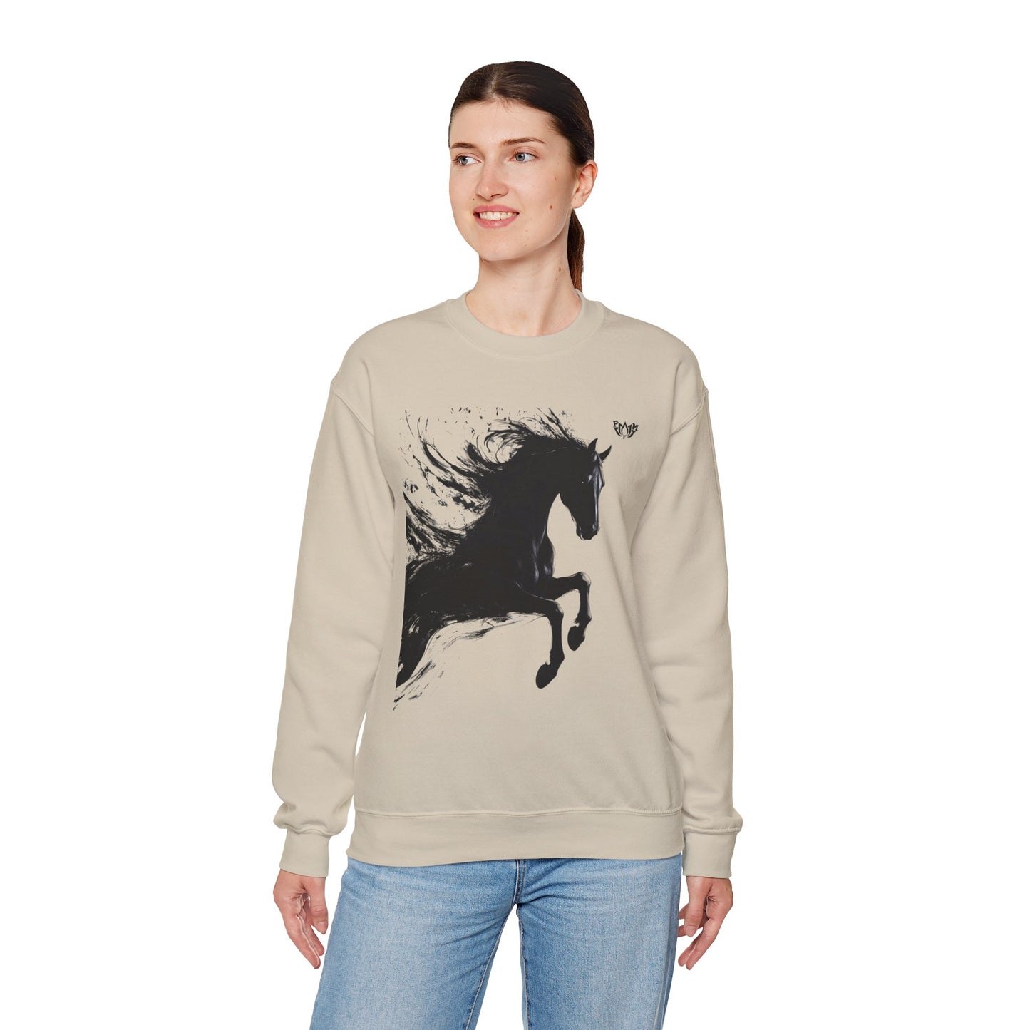 Ink Splash Horse Crewneck Sweatshirt - PMF Truth Faith