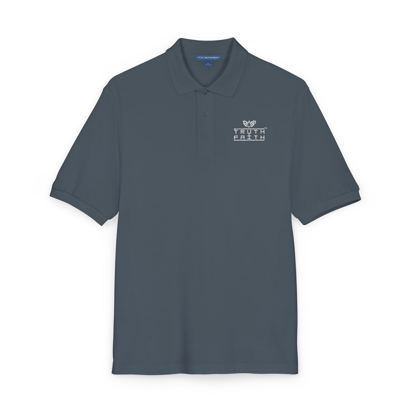 Embroidered PeaceMonkFinds "Truth & Faith" Polo Shirt- Dark Colors