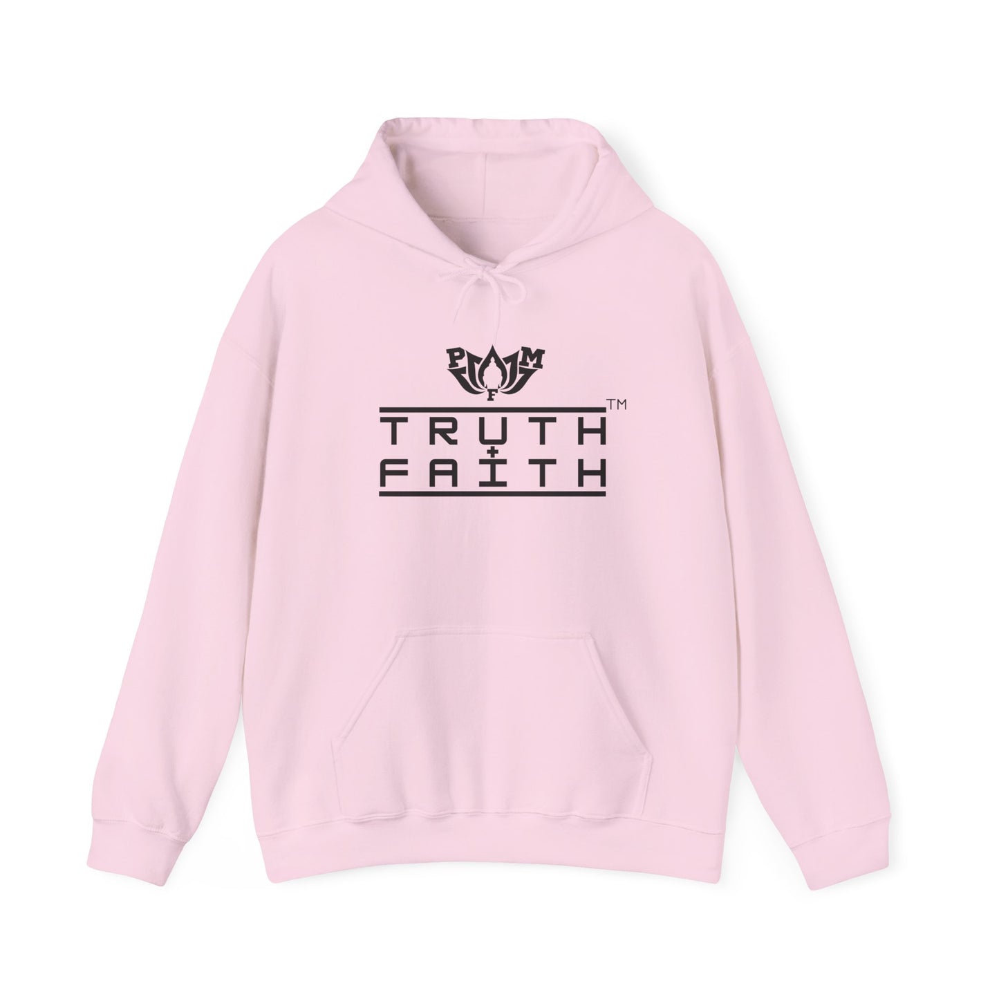 PMF Truth + Faith Hoodie — Minimalist Script Graphic Hooded Sweatshirt