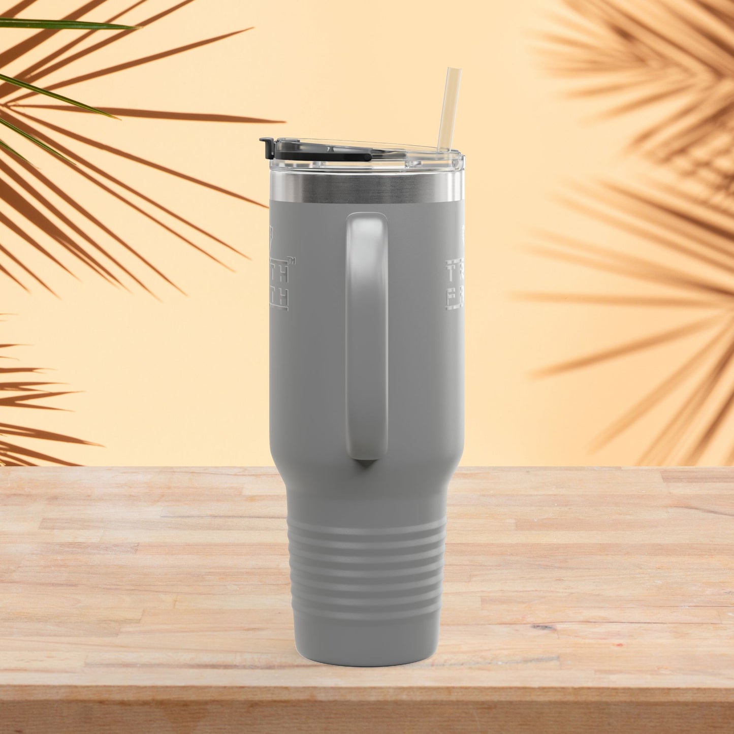 40oz Insulated Travel Mug — 'Truth + Faith' Stainless Steel Tumbler with Handle