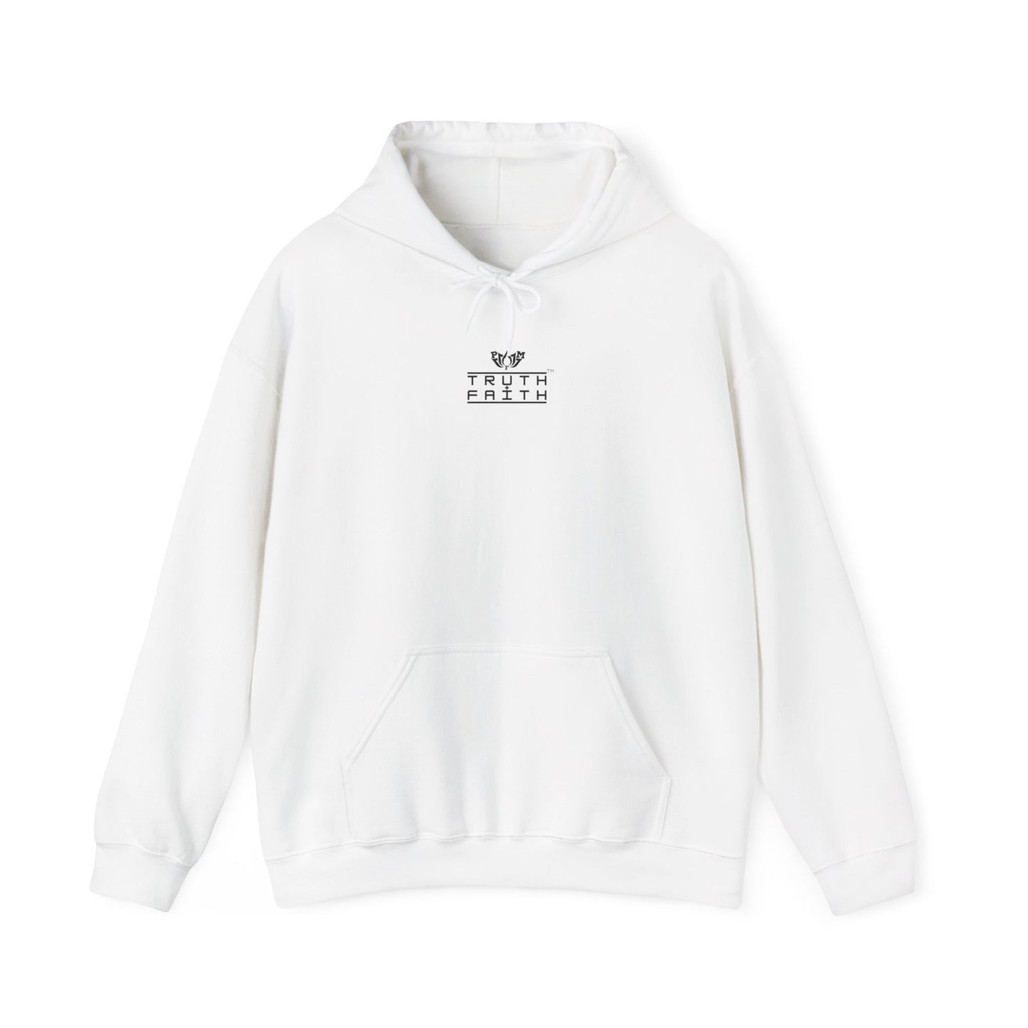 PMF Truth + Faith Hoodie — Minimalist Script Graphic Hooded Sweatshirt