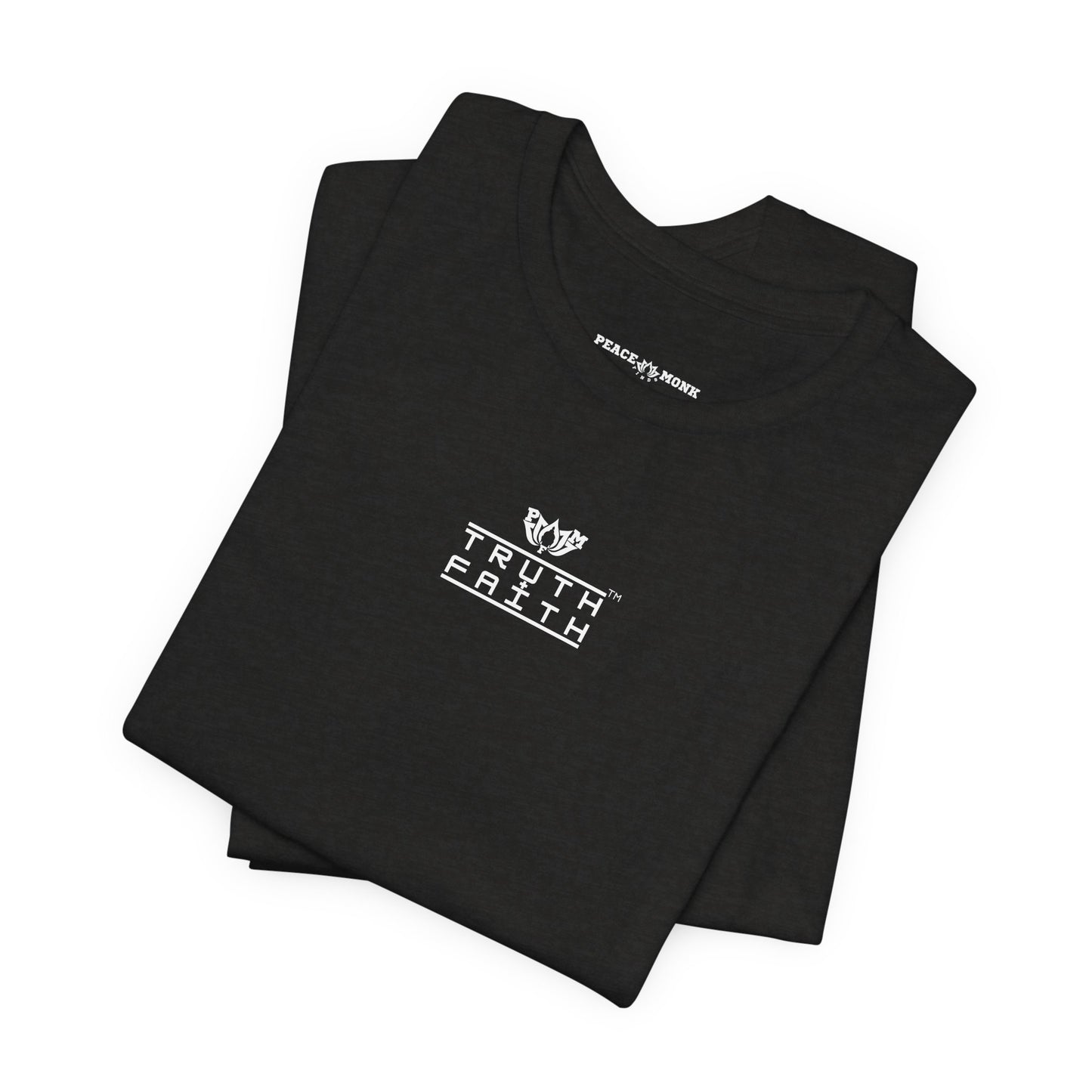 Truth + Faith Graphic Tee — Minimalist PMF Logo T-Shirt- Dark Colors