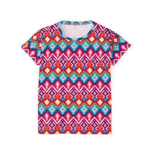 Women's Sports Jersey — Colorful Aztec Geometric All-Over Print | With PMF Truth + Faith logo on Right Sleeve