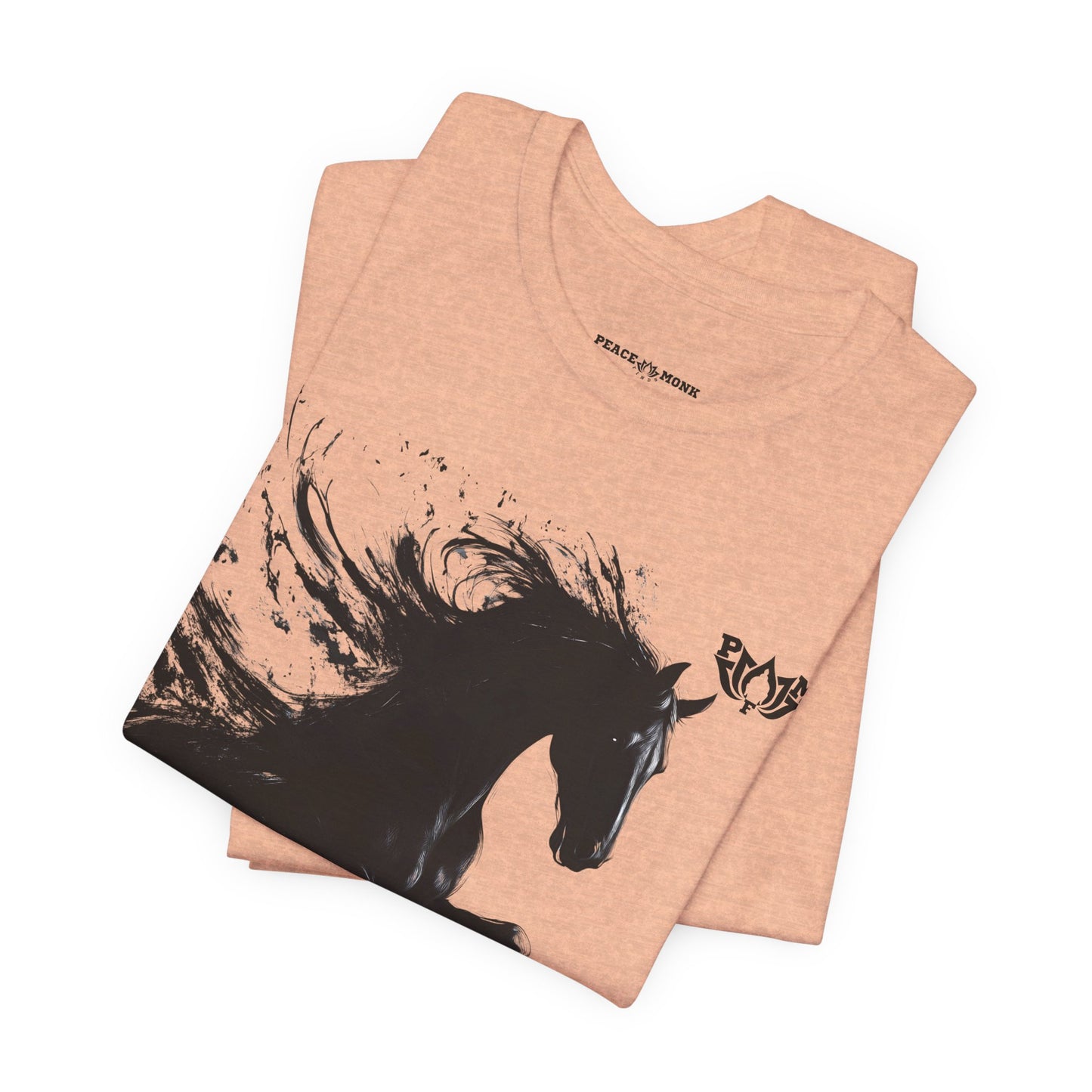 Horse Silhouette Tee — Black Ink Stallion Graphic Shirt-PMF- PeaceMonkFinds
