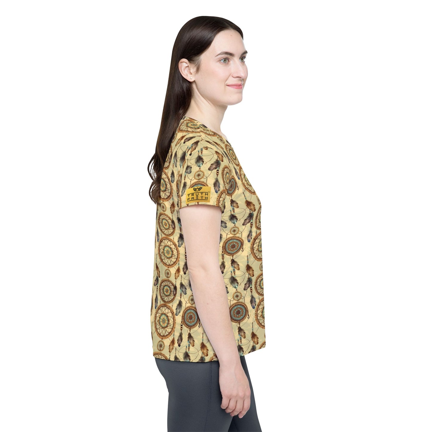 Dreamcatcher Pattern Women's Jersey Tee | With PMF Truth + Faith logo on Right Sleeve