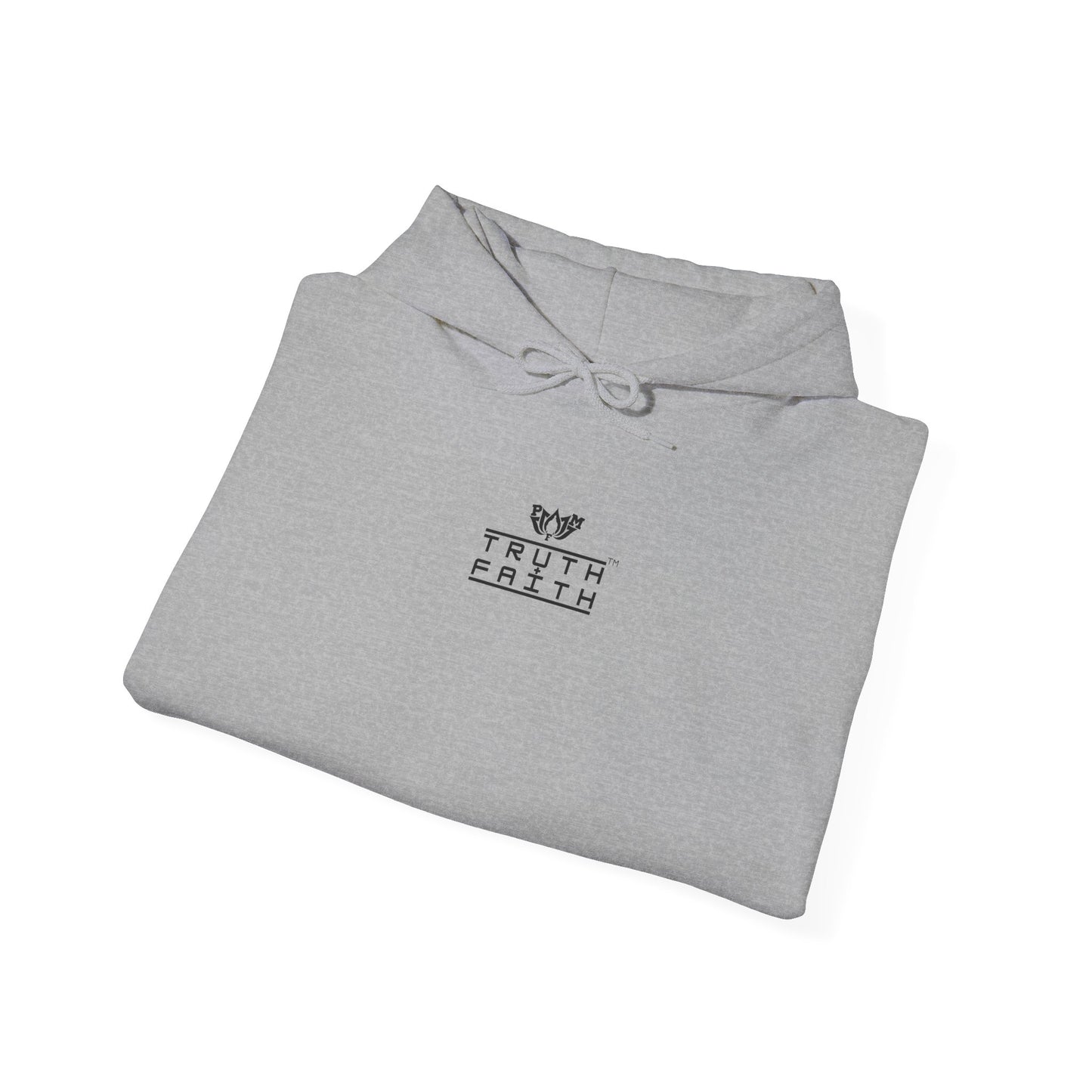 PMF Truth + Faith Hoodie — Minimalist Script Graphic Hooded Sweatshirt