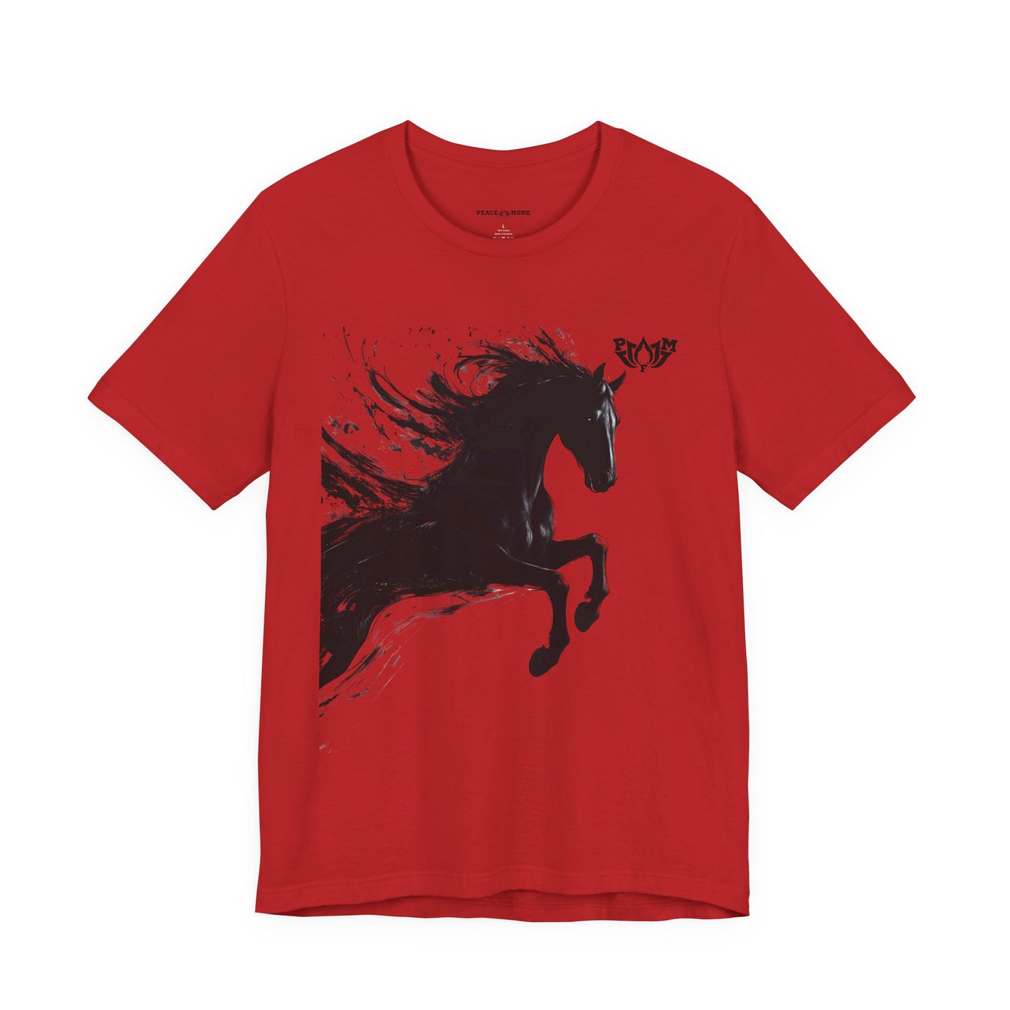 Horse Silhouette Tee — Black Ink Stallion Graphic Shirt-PMF- PeaceMonkFinds