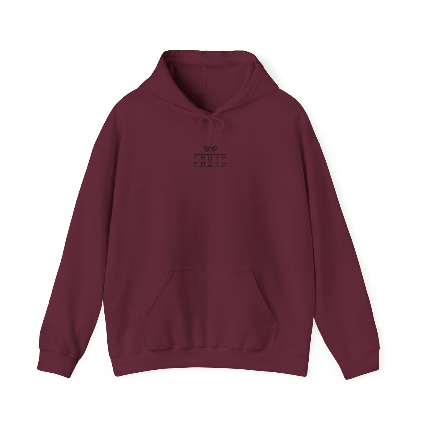 PMF Truth + Faith Hoodie — Minimalist Script Graphic Hooded Sweatshirt