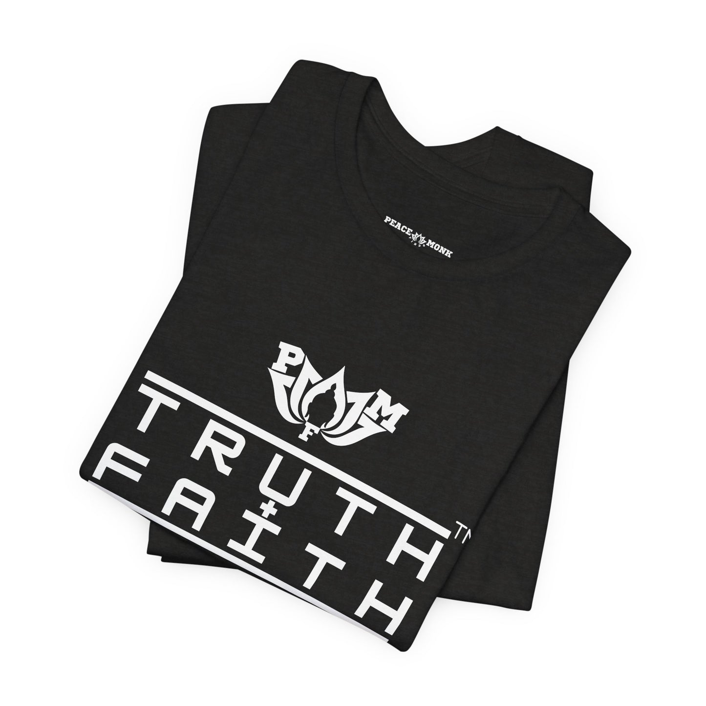 PMF Truth + Faith Graphic Tee — Minimalist Spiritual Logo T-Shirt- Dark Colors