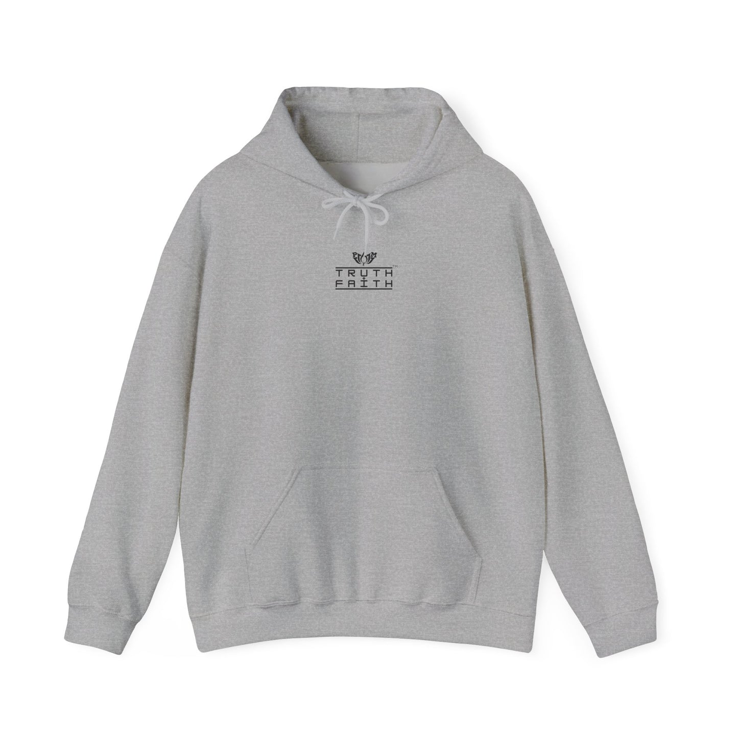 PMF Truth + Faith Hoodie — Minimalist Script Graphic Hooded Sweatshirt