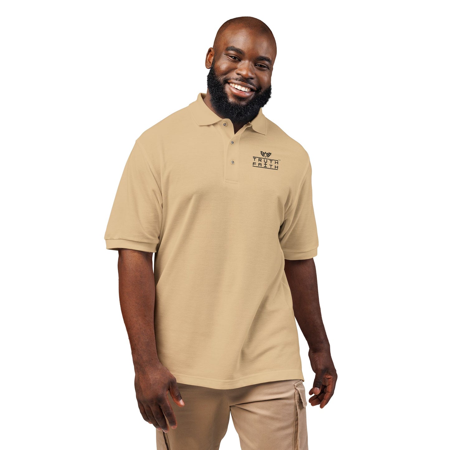 Embroidered PeaceMonkFinds "Truth & Faith" Polo Shirt