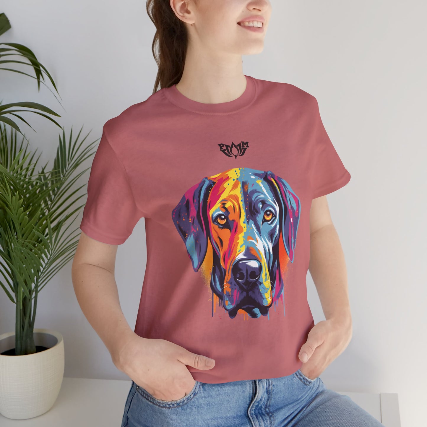PMF Colorful Dog Portrait T-Shirt- PeaceMonkFinds