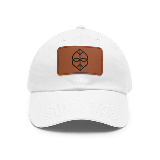 Peace Monk Embroidered Leather Patch Dad Hat