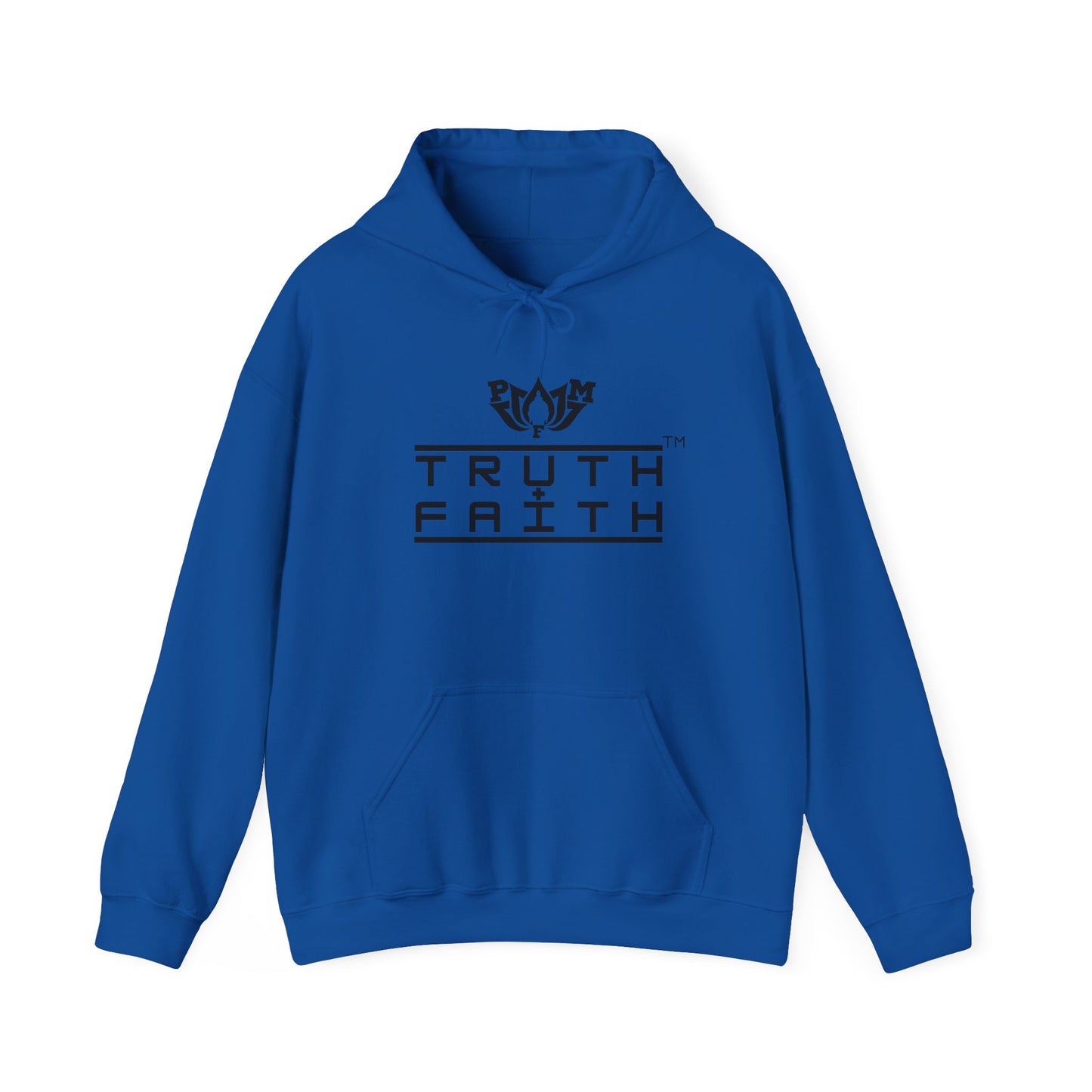 PMF Truth + Faith Hoodie — Minimalist Script Graphic Hooded Sweatshirt
