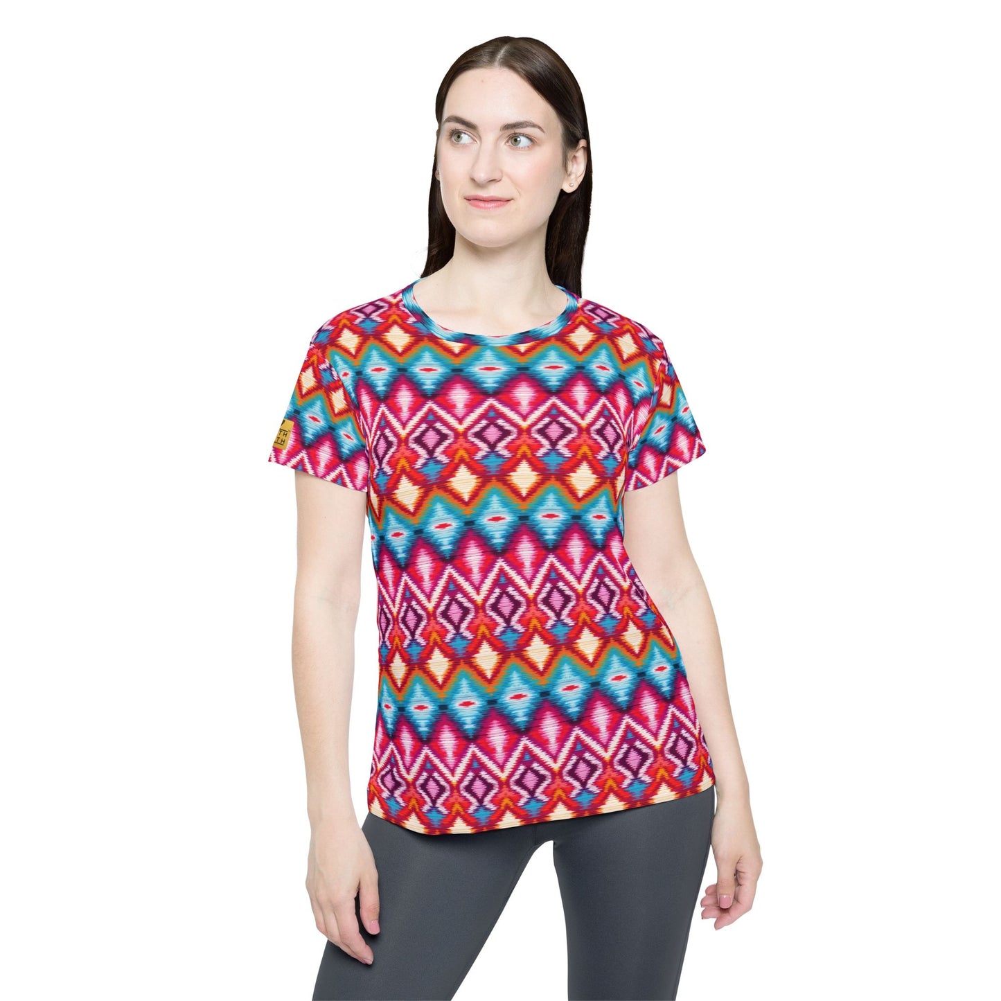 Women's Sports Jersey — Colorful Aztec Geometric All-Over Print | With PMF Truth + Faith logo on Right Sleeve