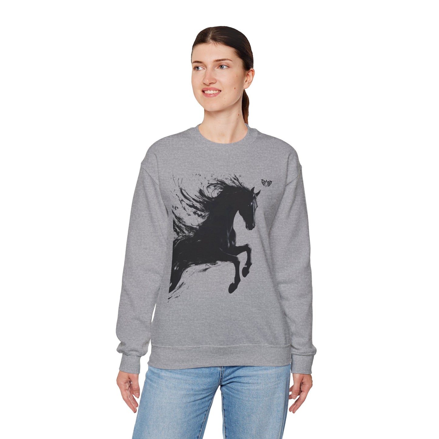 Ink Splash Horse Crewneck Sweatshirt - PMF Truth Faith