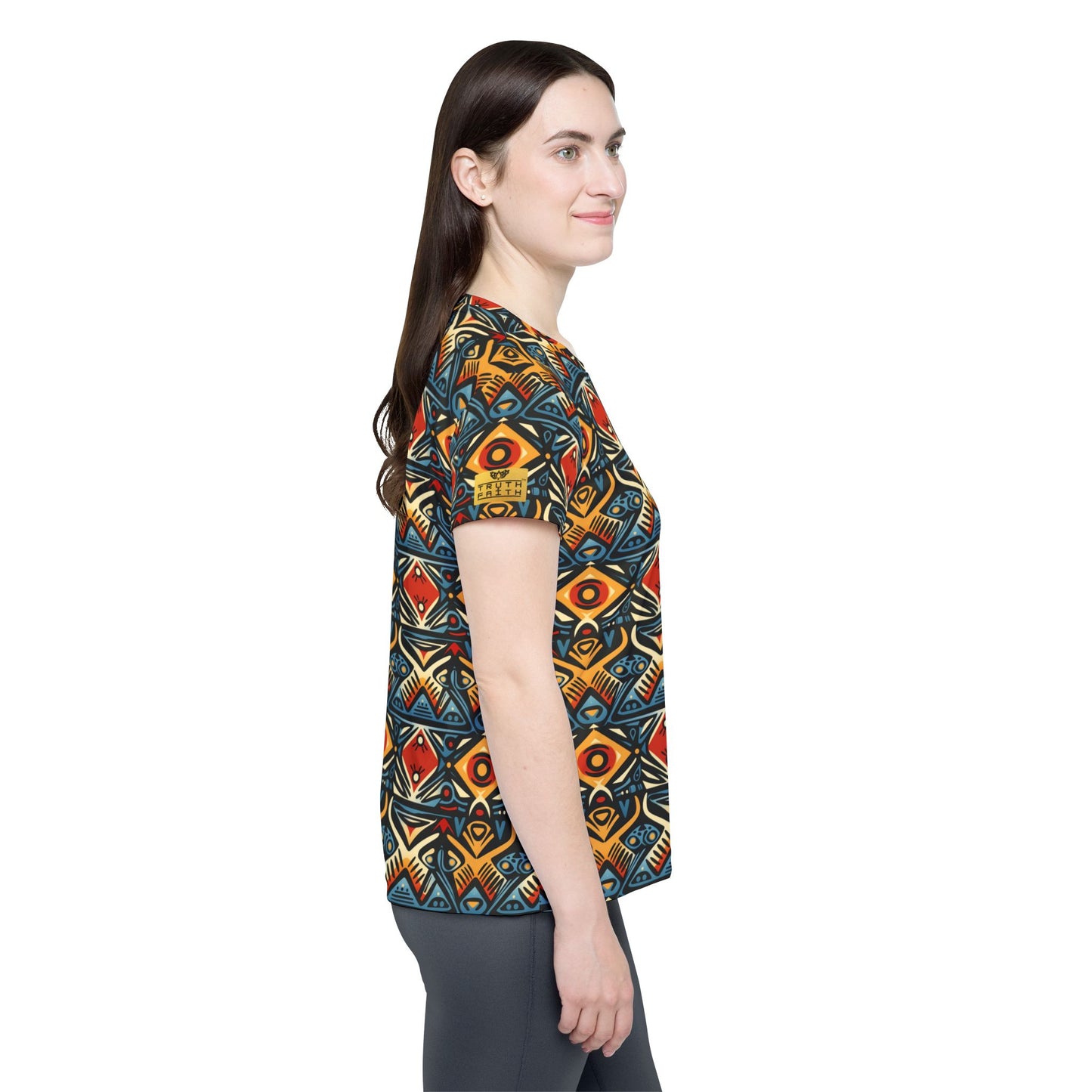 Women's Jersey — Colorful Tribal Geometric All-Over Print | With PMF Truth + Faith logo on Right Sleeve