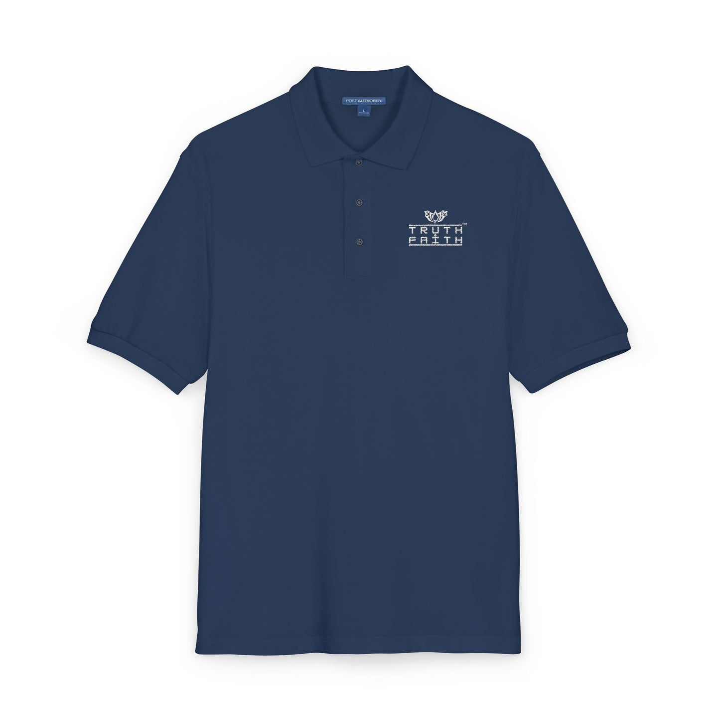 Embroidered PeaceMonkFinds "Truth & Faith" Polo Shirt- Dark Colors