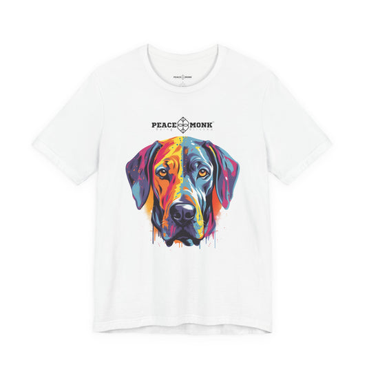 Peace Monk Colorful Dog Portrait T-Shirt