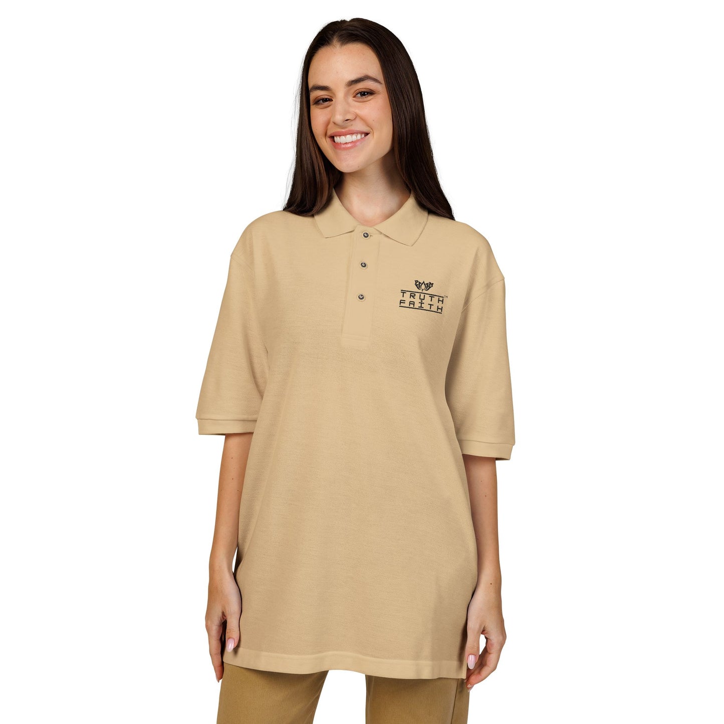 Embroidered PeaceMonkFinds "Truth & Faith" Polo Shirt