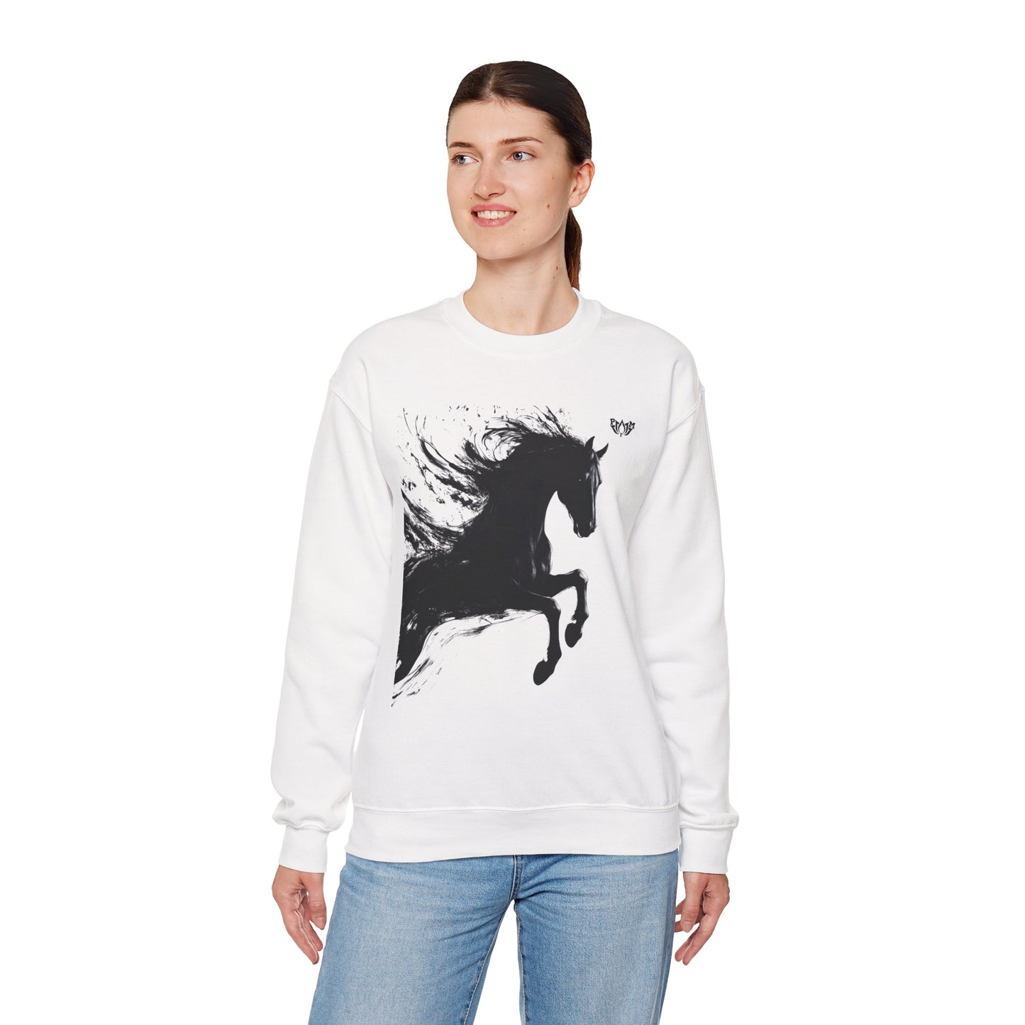 Ink Splash Horse Crewneck Sweatshirt - PMF Truth Faith