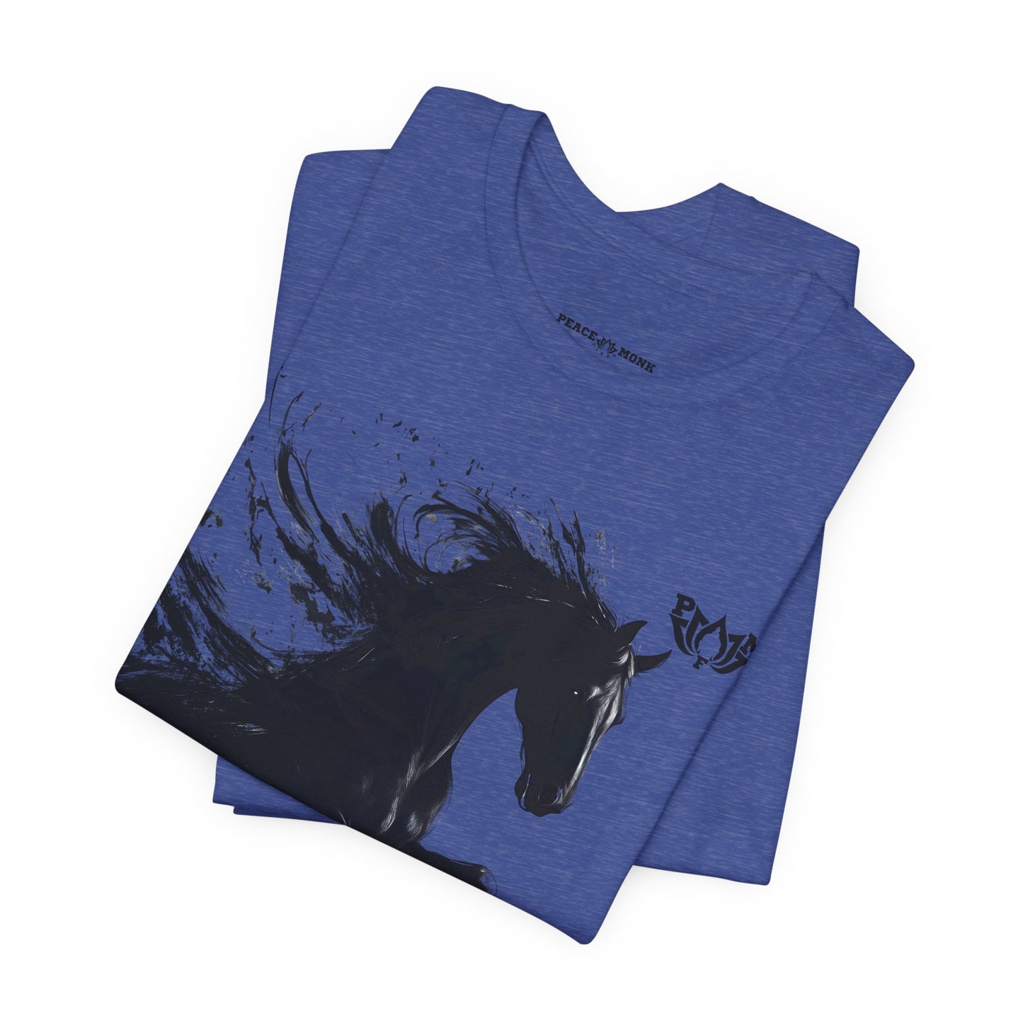 Horse Silhouette Tee — Black Ink Stallion Graphic Shirt-PMF- PeaceMonkFinds