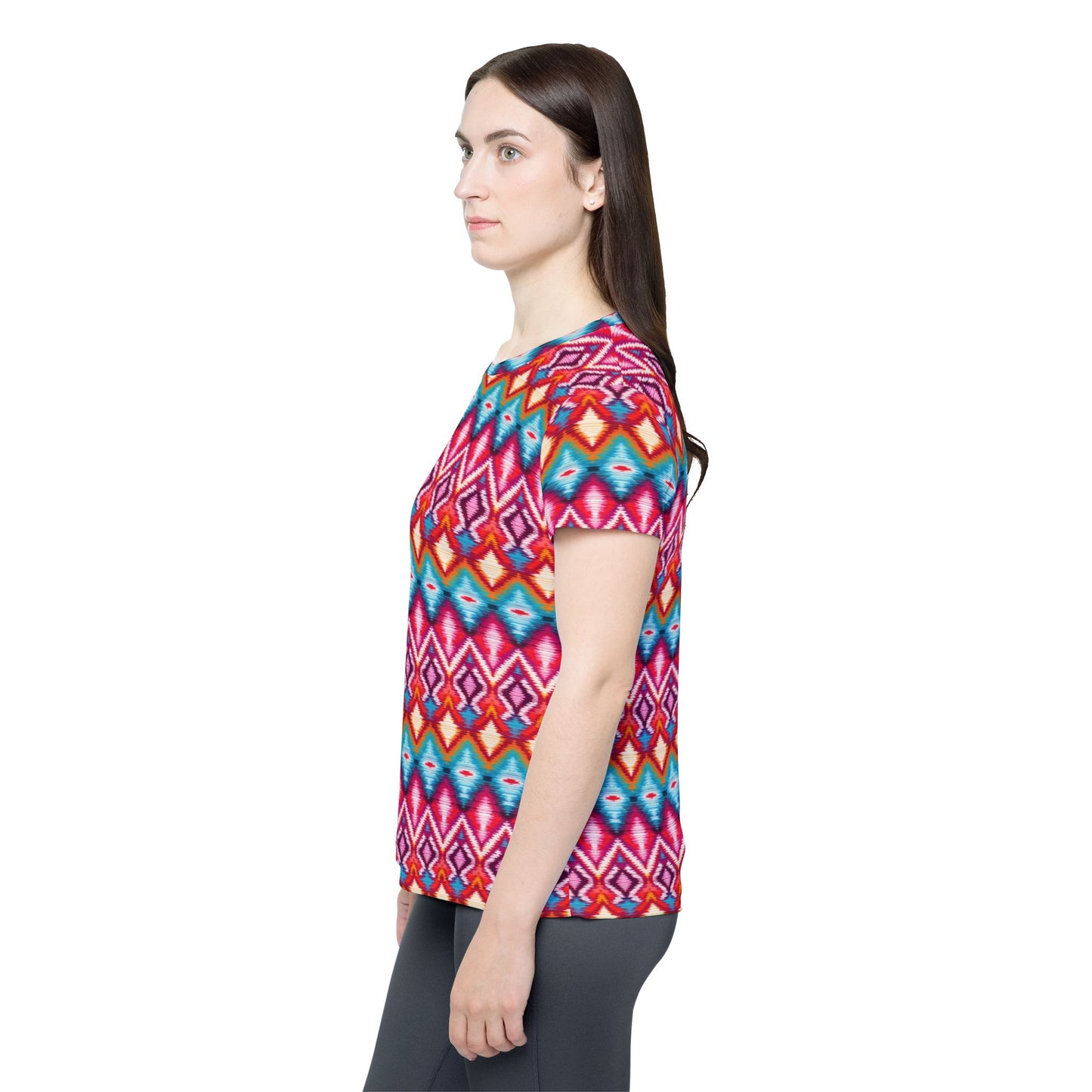 Women's Sports Jersey — Colorful Aztec Geometric All-Over Print | With PMF Truth + Faith logo on Right Sleeve