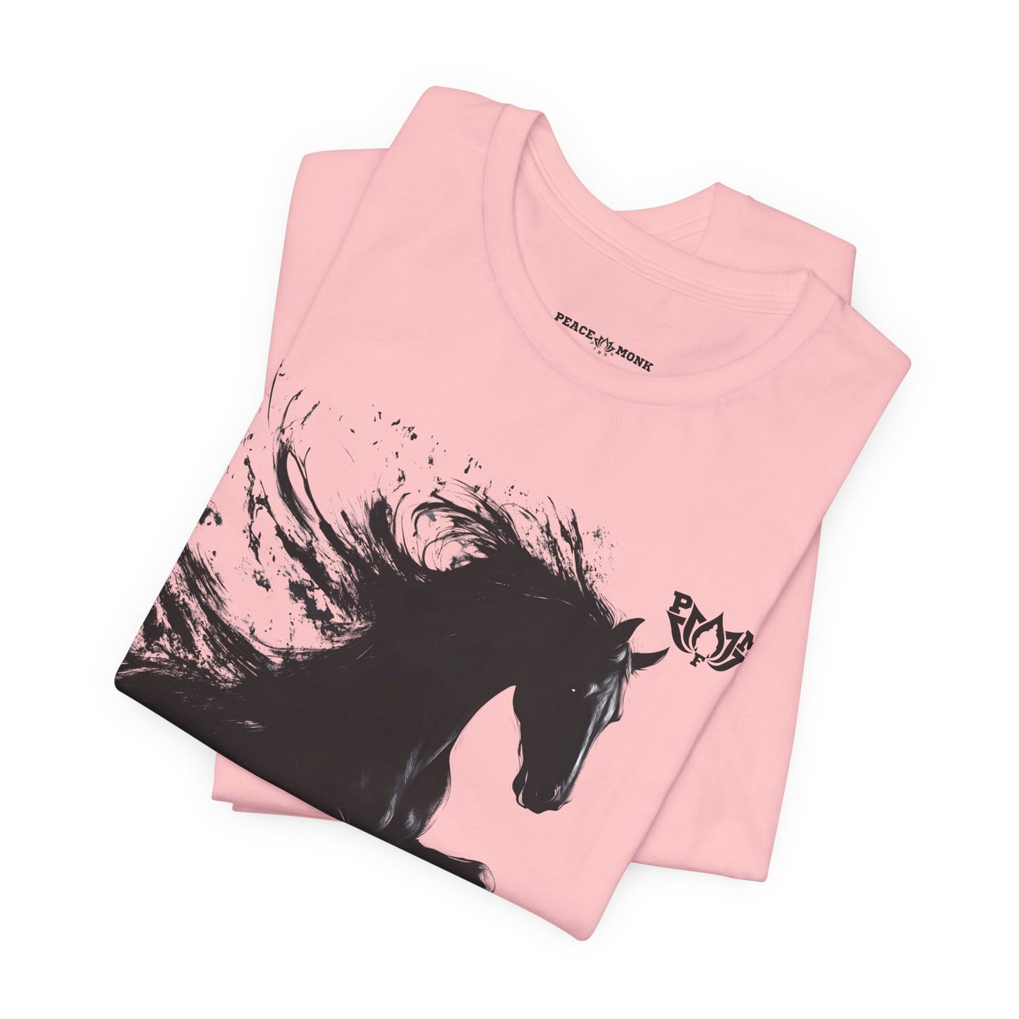Horse Silhouette Tee — Black Ink Stallion Graphic Shirt-PMF- PeaceMonkFinds