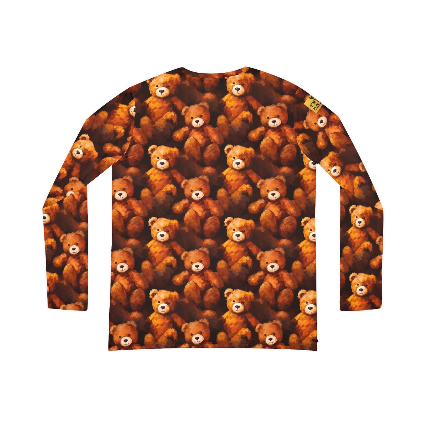 Teddy Bear Print V-Neck Long Sleeve Shirt | With PMF Truth + Faith logo on Right Sleeve | PeaceMonkFinds