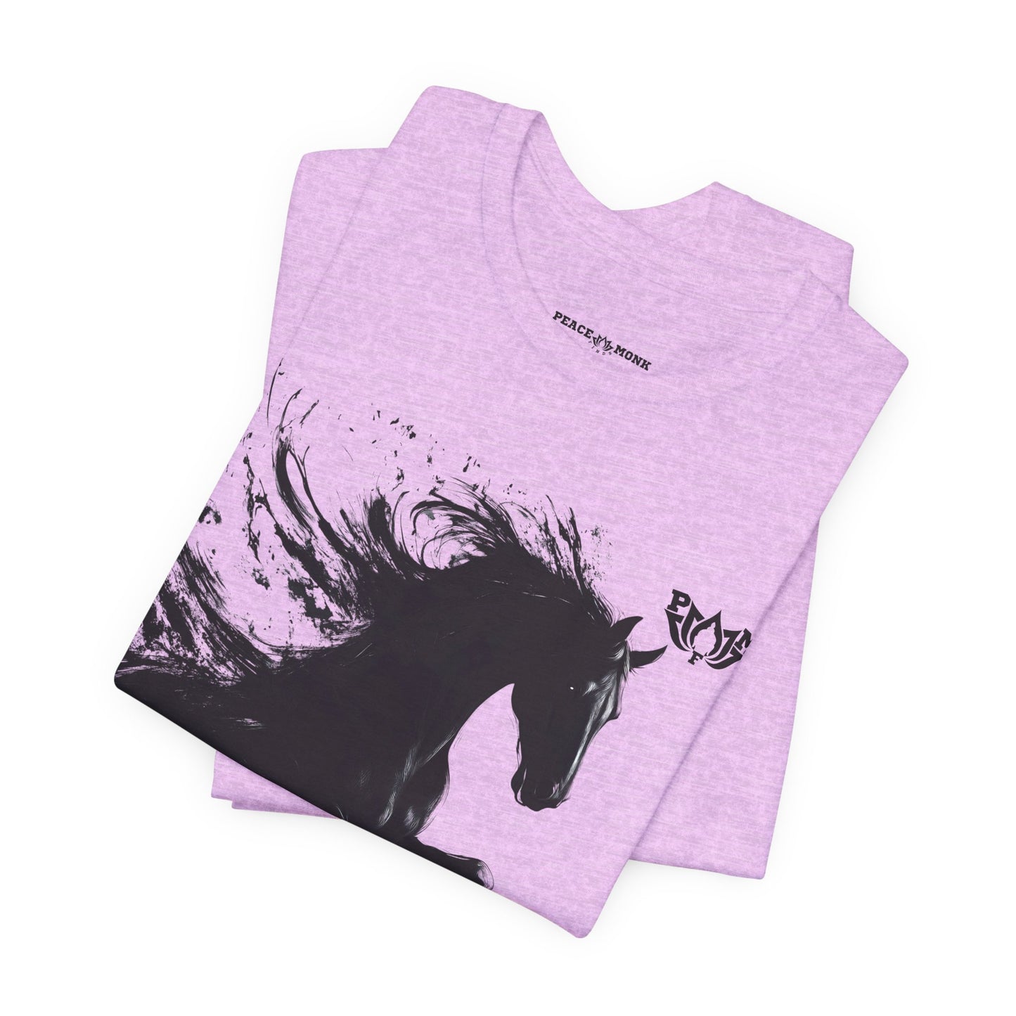 Horse Silhouette Tee — Black Ink Stallion Graphic Shirt-PMF- PeaceMonkFinds