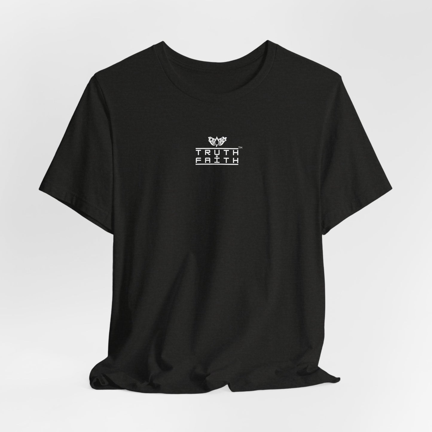 Truth + Faith Graphic Tee — Minimalist PMF Logo T-Shirt- Dark Colors
