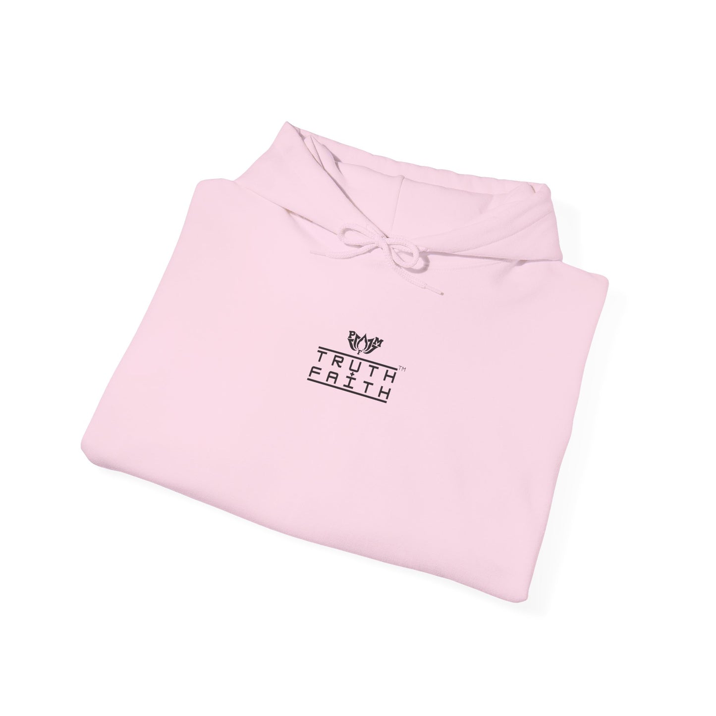 PMF Truth + Faith Hoodie — Minimalist Script Graphic Hooded Sweatshirt