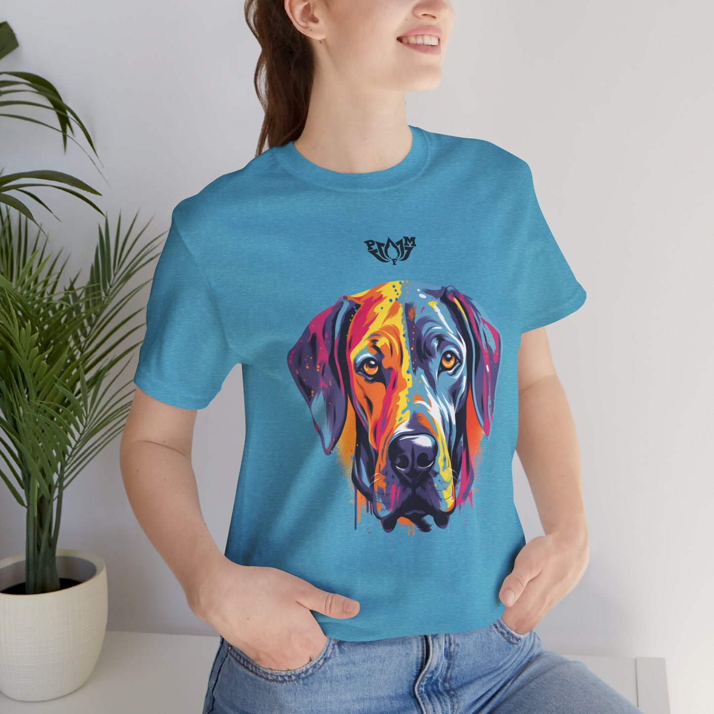 PMF Colorful Dog Portrait T-Shirt- PeaceMonkFinds