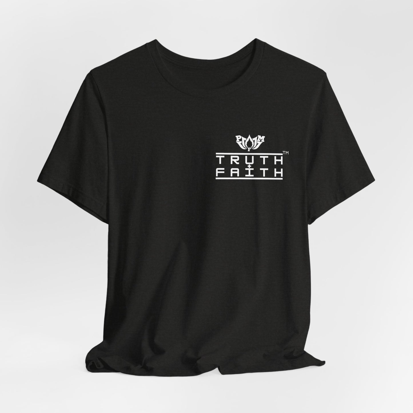 PMF Truth + Faith Graphic Tee — Minimalist PMF Logo T-Shirt- Dark Colors