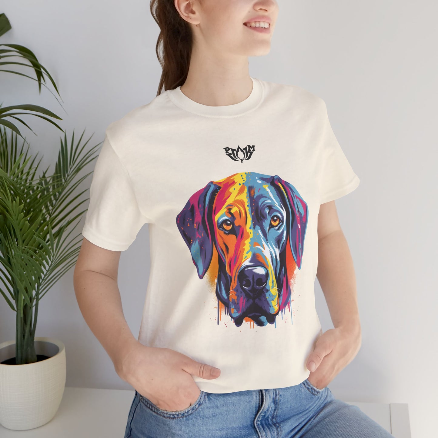 PMF Colorful Dog Portrait T-Shirt- PeaceMonkFinds